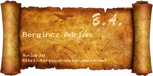 Bergincz Adrián névjegykártya